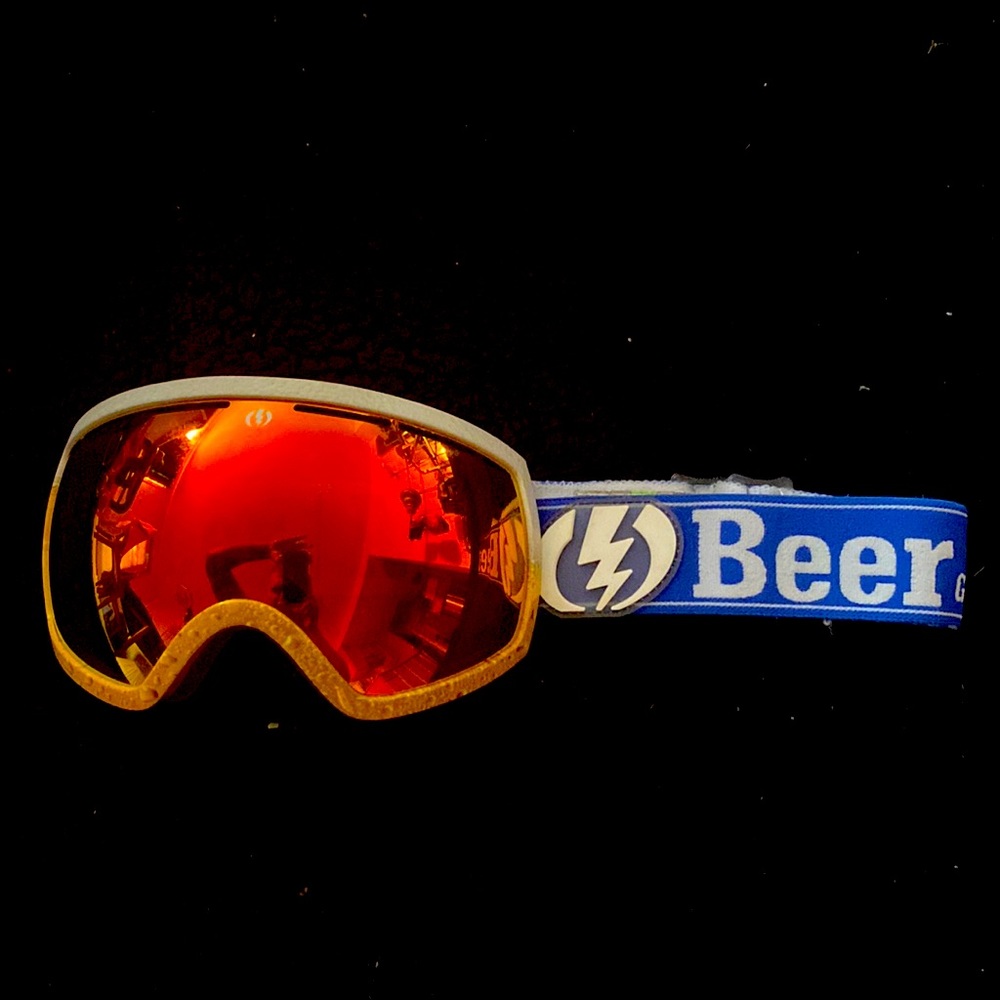 Electric snowboard beer goggles. Read